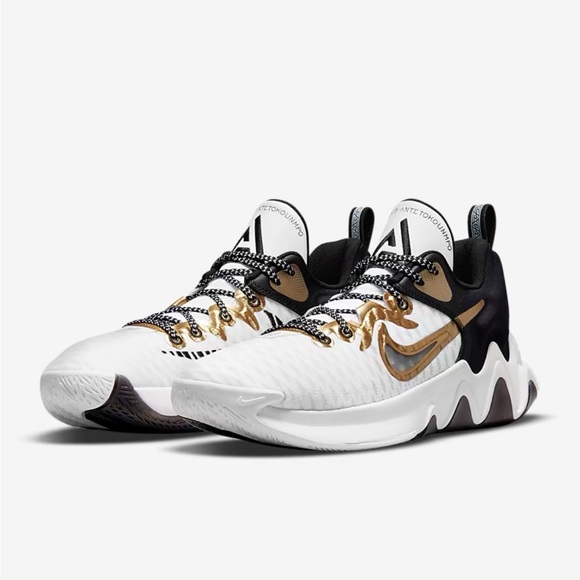 New in box Nike Giannis Immortality White Metallic Gold Black Rubber Shoes - Picture 6 of 13